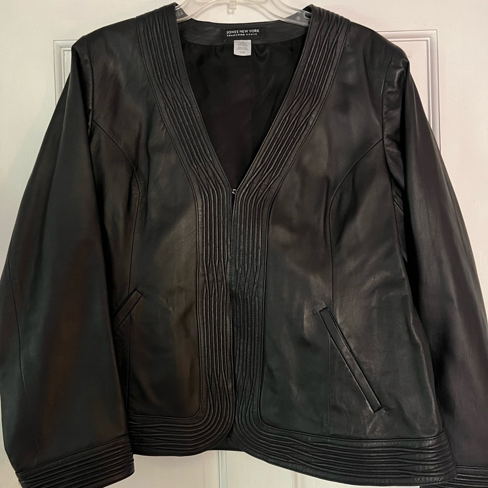 Jones New York Black Leather Jacket